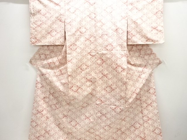 松皮菱模様織り出し手織り紬着物